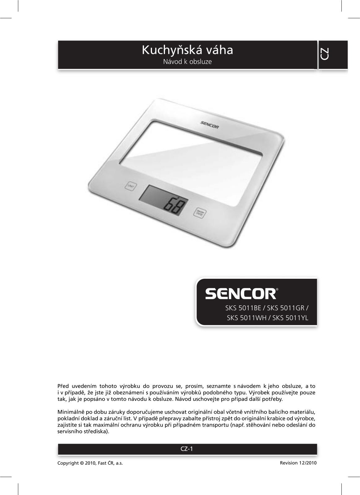 Sencor SKS 5011BE User Manual