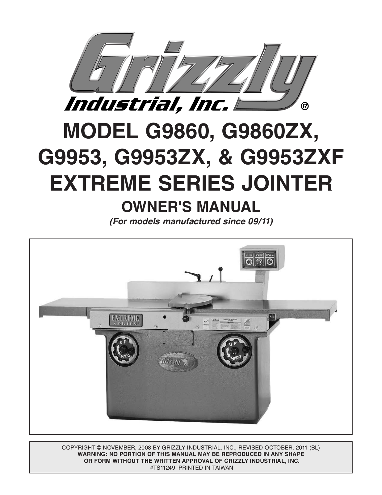 Grizzly G9860 User Manual 2