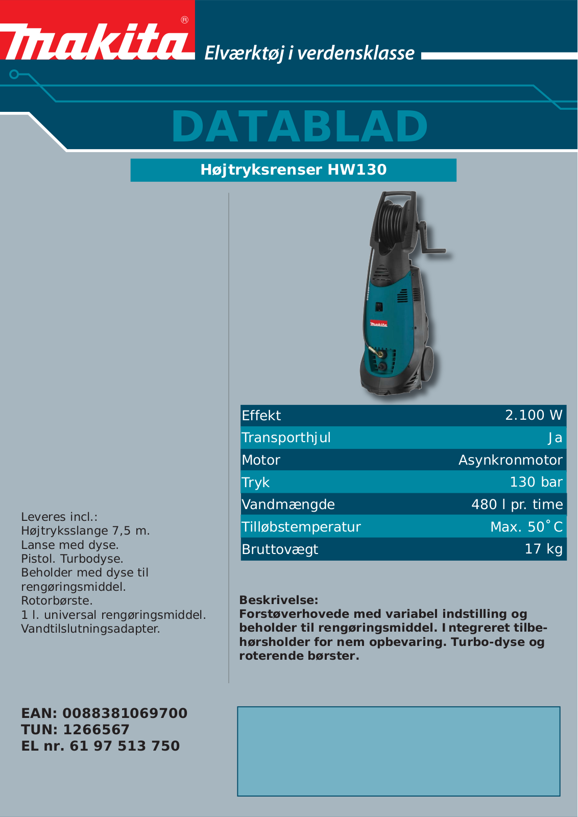 Makita HW130 User Manual