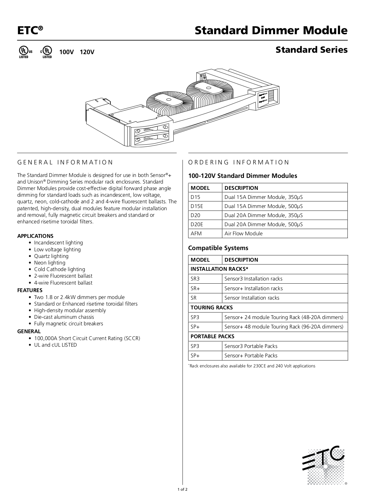 ETC D15 User Manual