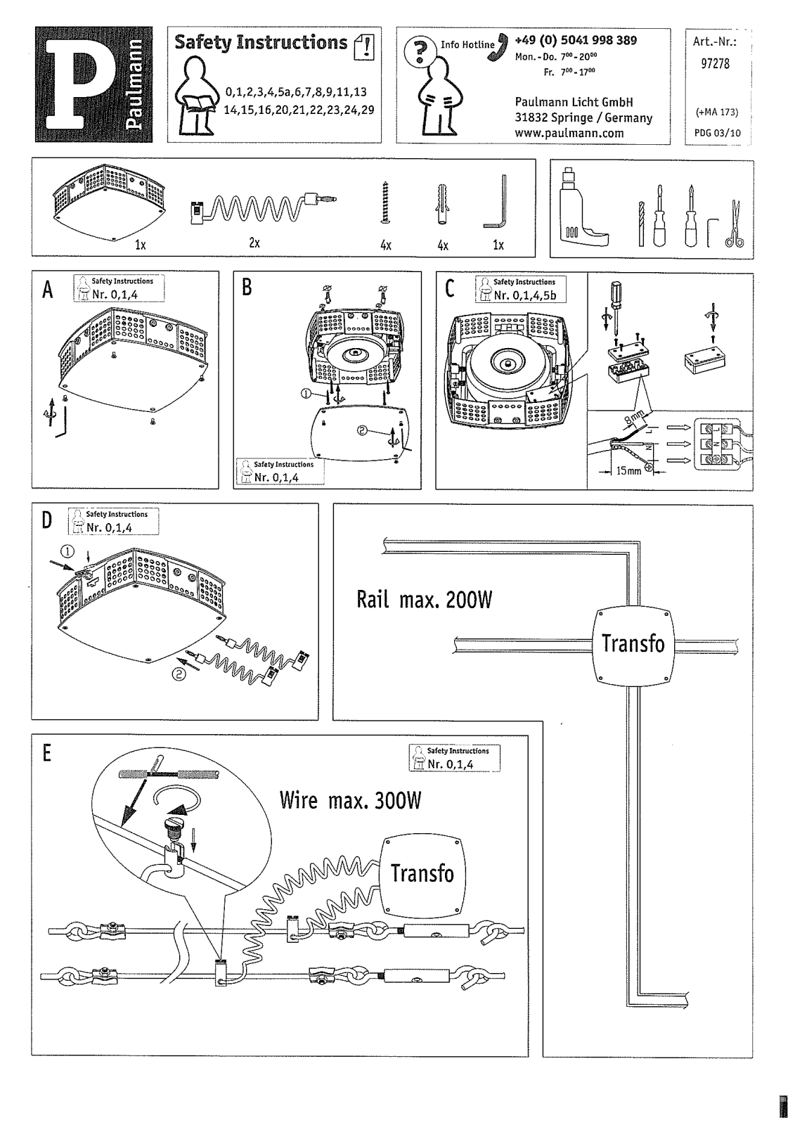 Paulmann 972.78 Safety instructions - ManualMachine.com
