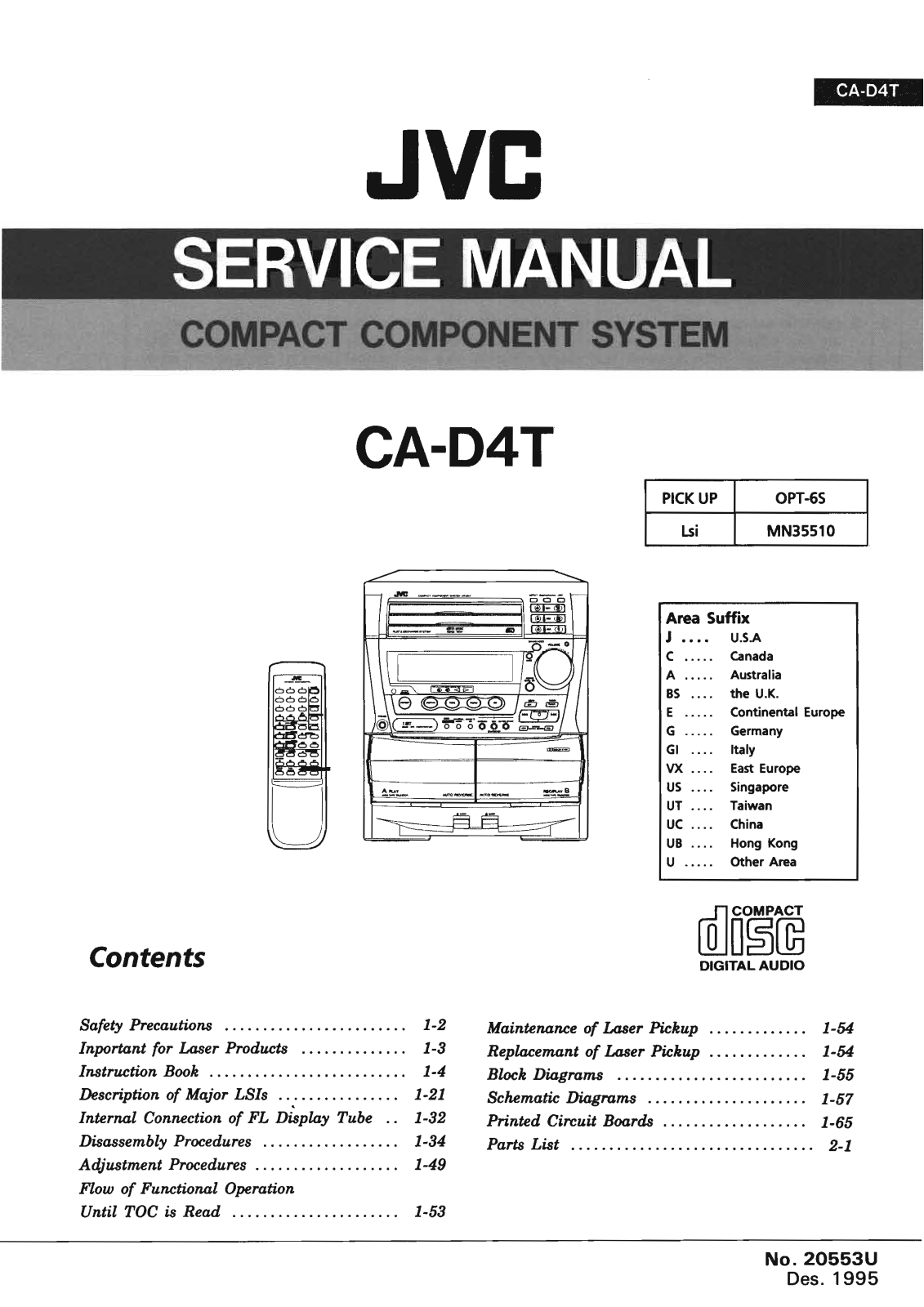 Jvc CA-D4-T Service Manual