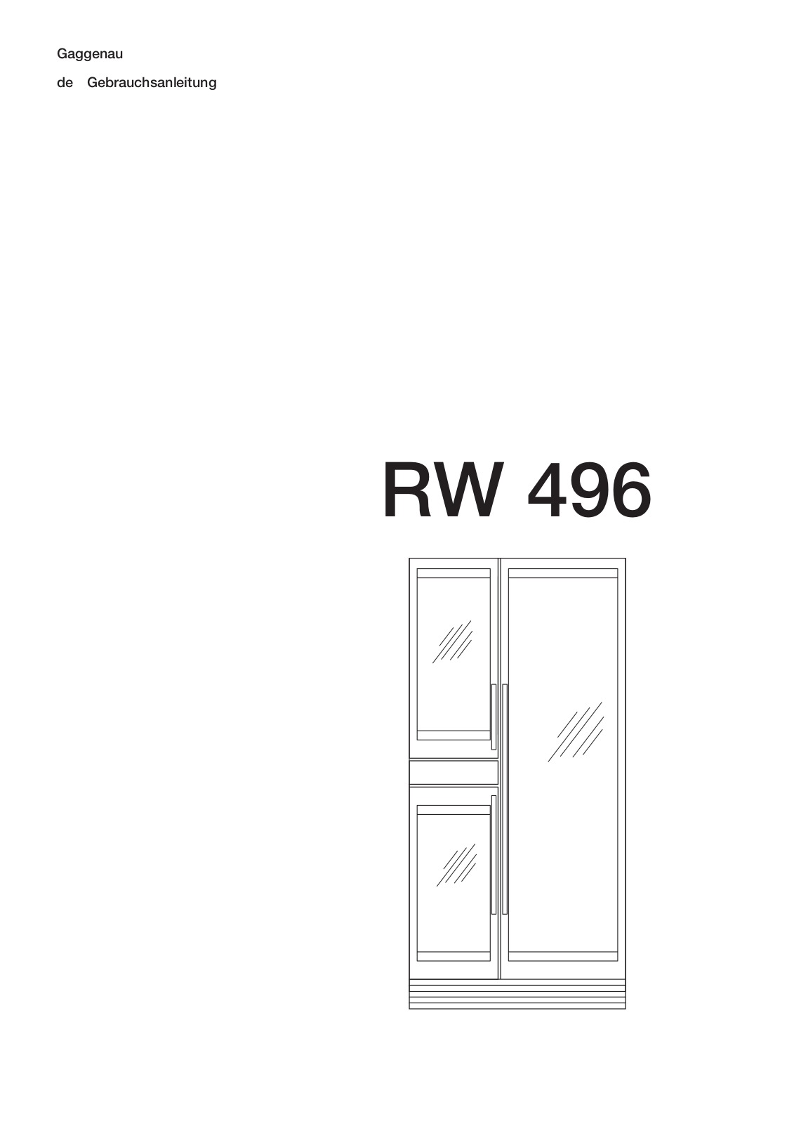 Gaggenau RW496260, RW496280 User Manual