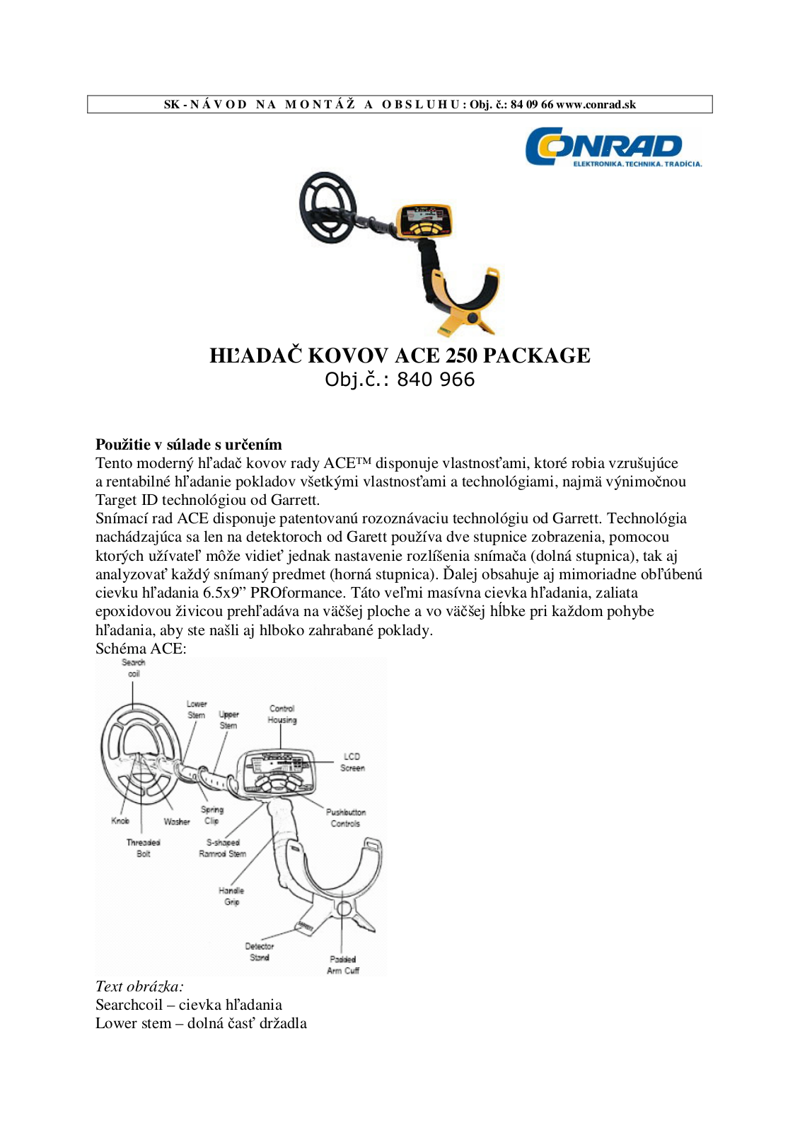 Garrett ACE 250 User guide