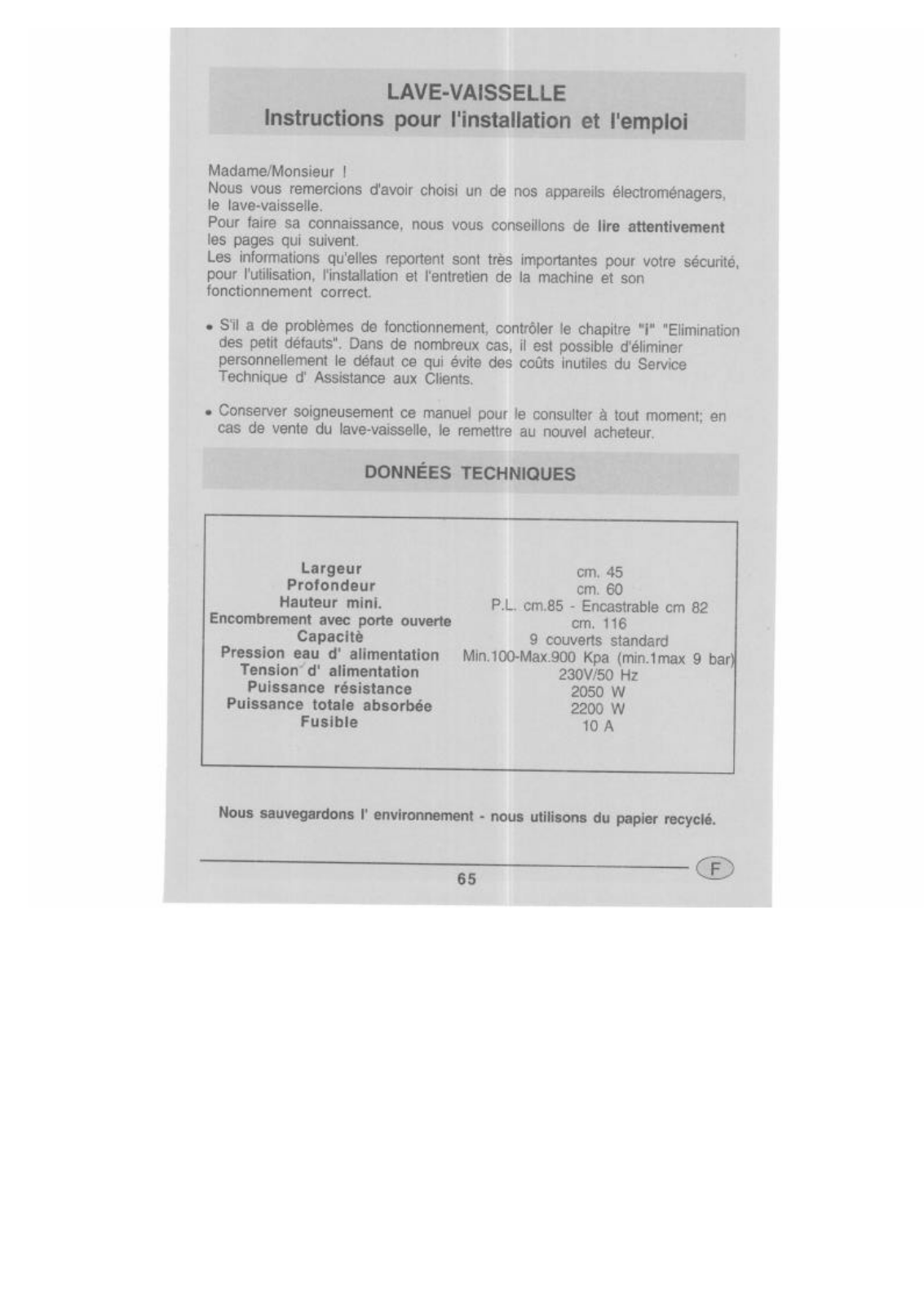 ROSIERES LVI 346 User Manual