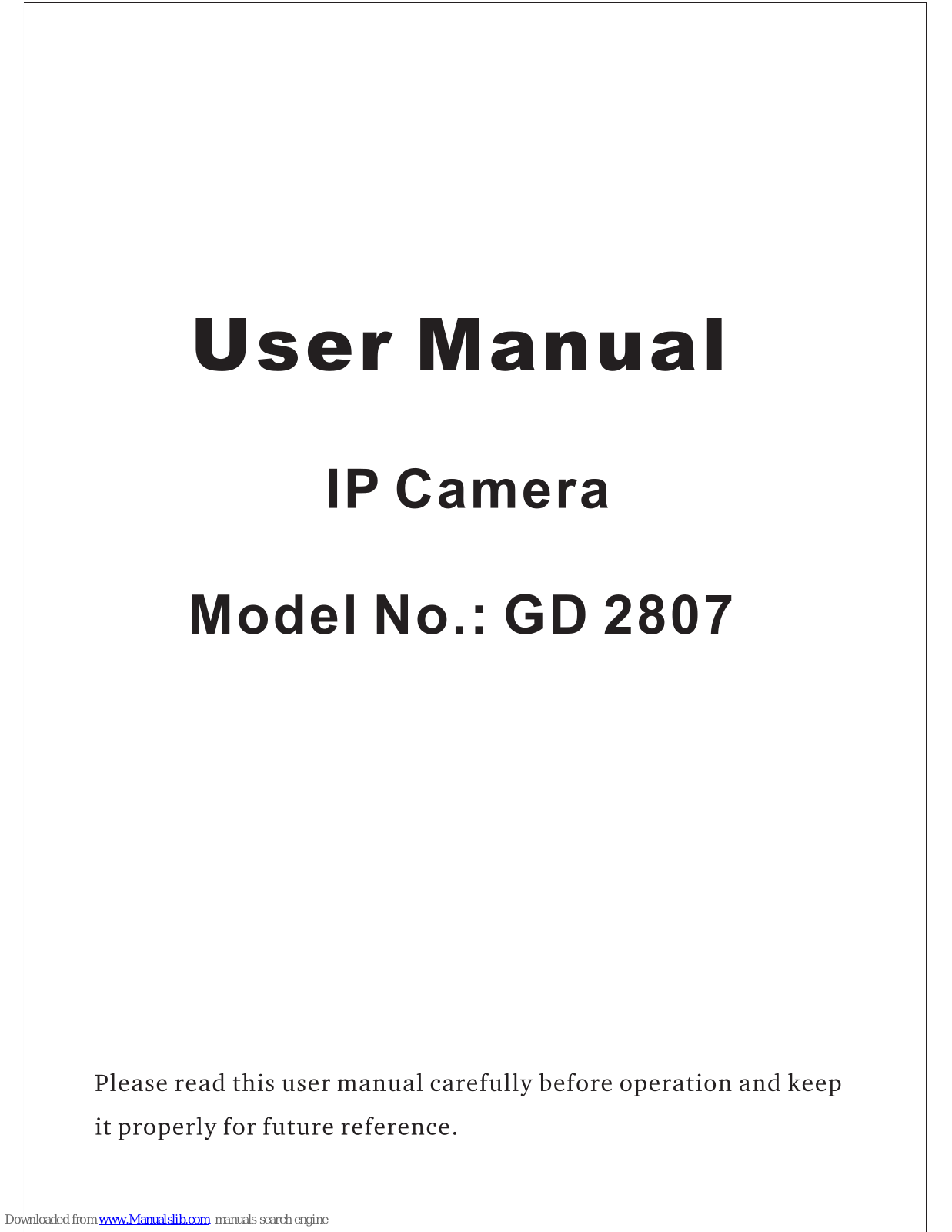 Goscam GD2807 User Manual