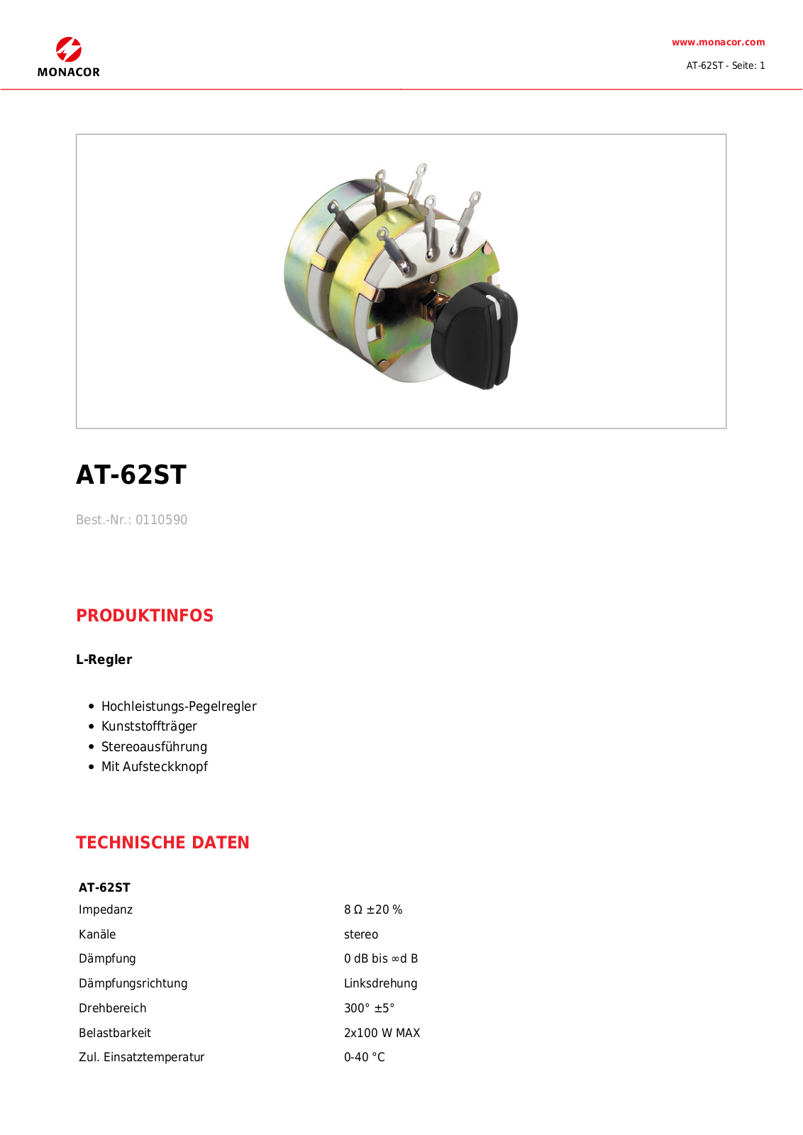 MONACOR AT-62ST Datasheet - ManualMachine.com