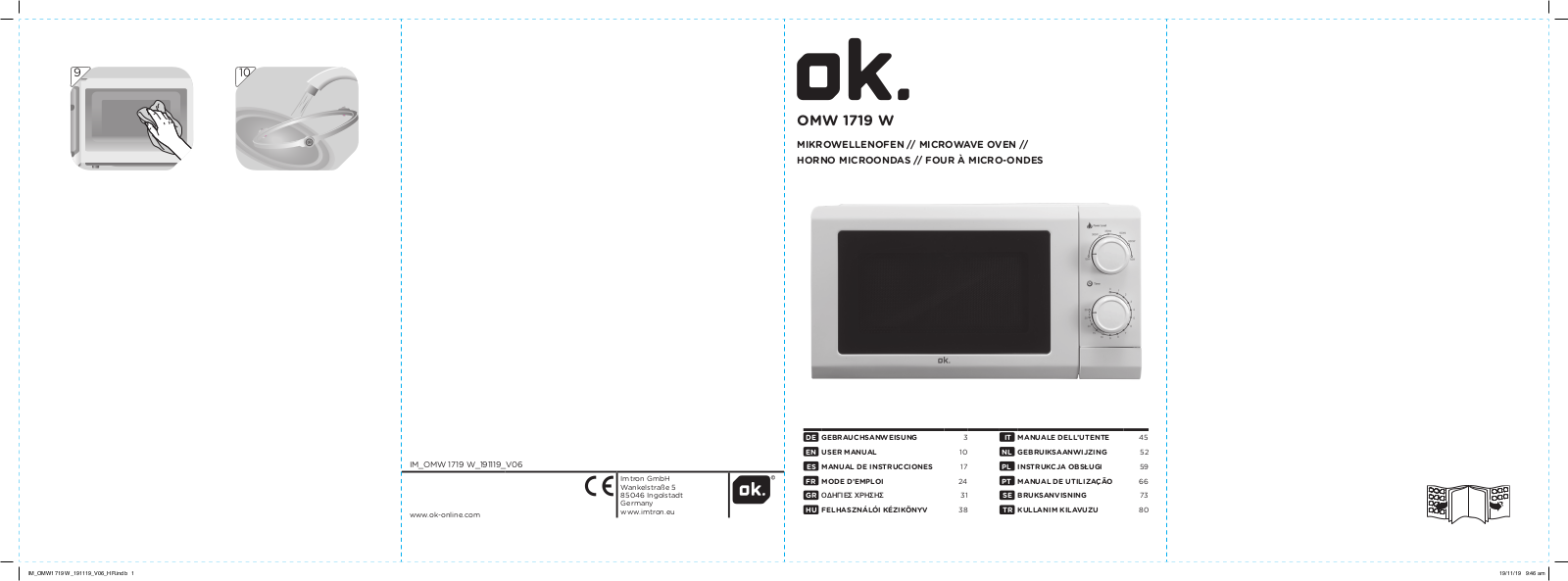 ok. OMW 1719-W operation manual