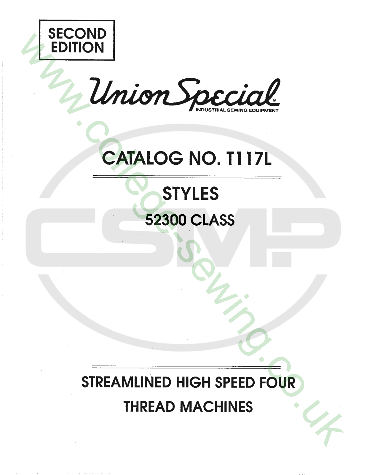 Union Special T117L Parts Book