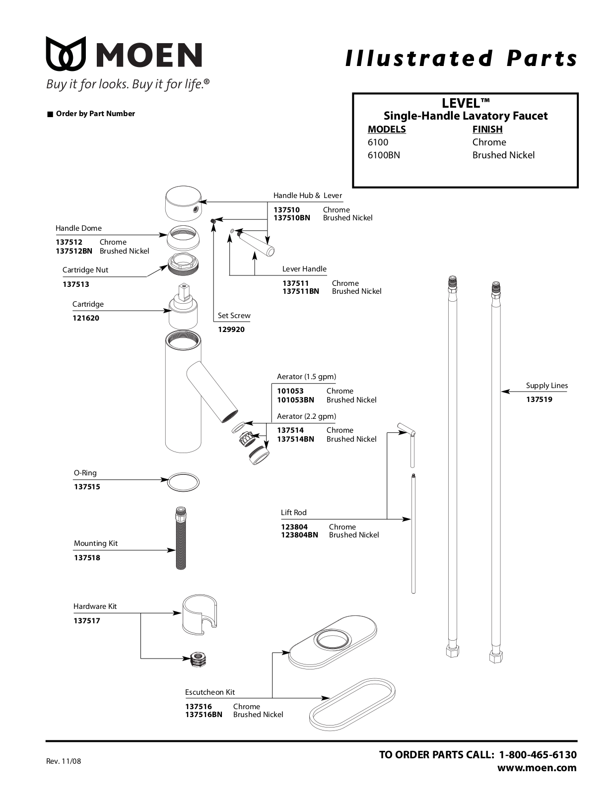 Moen 6100BN User Manual