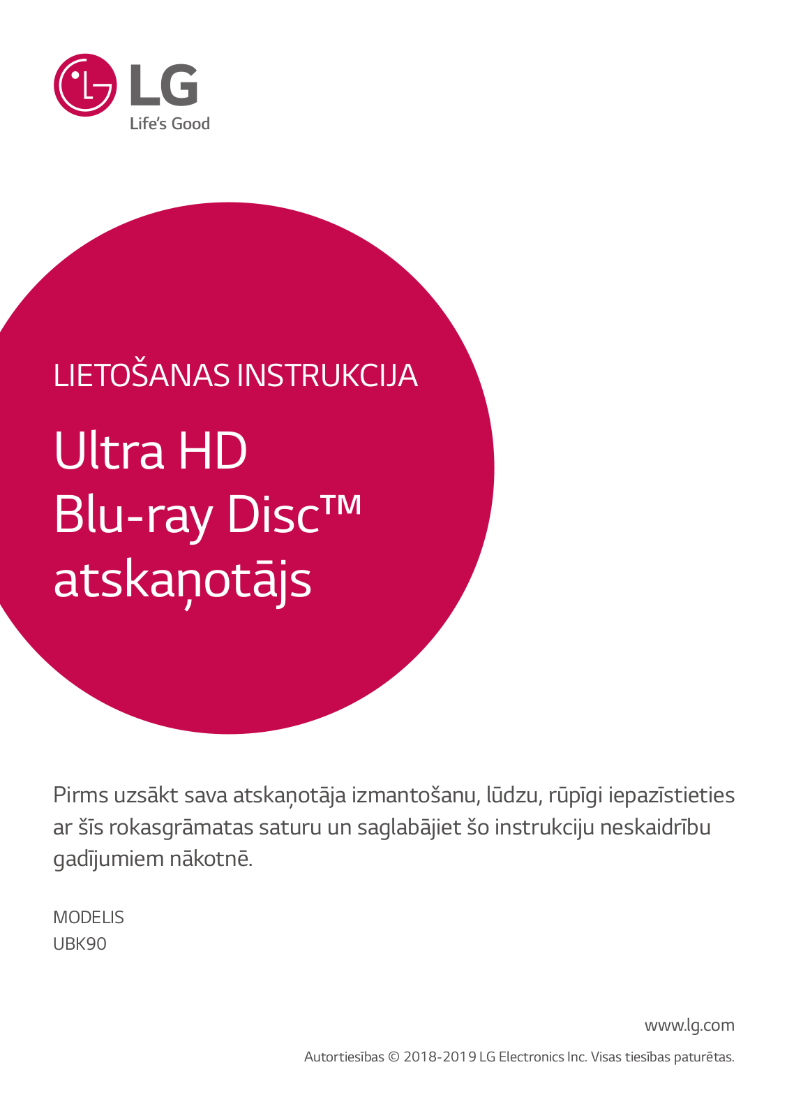 LG UBK90 User Guide