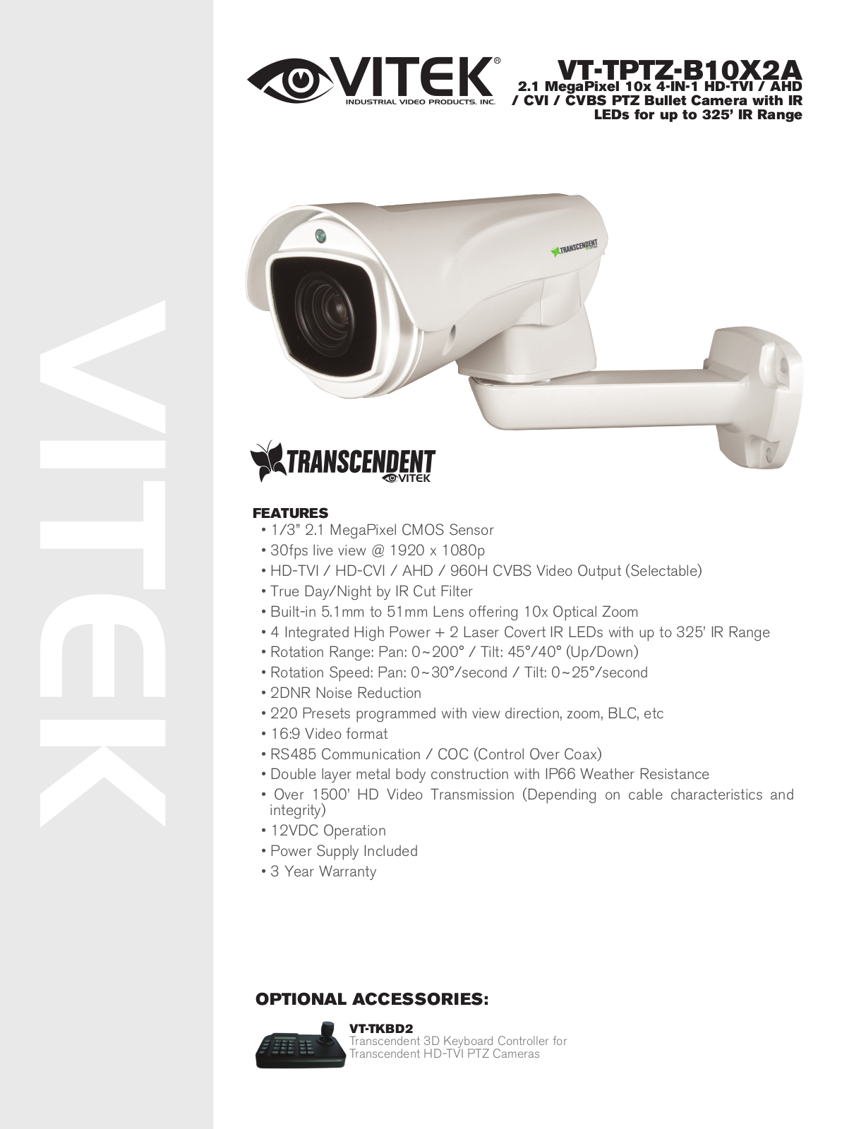 Vitek VT-TPTZ-B10X2A User Manual