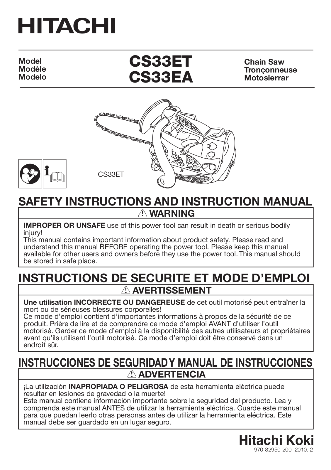 Hitachi CS33EA-30 operation manual