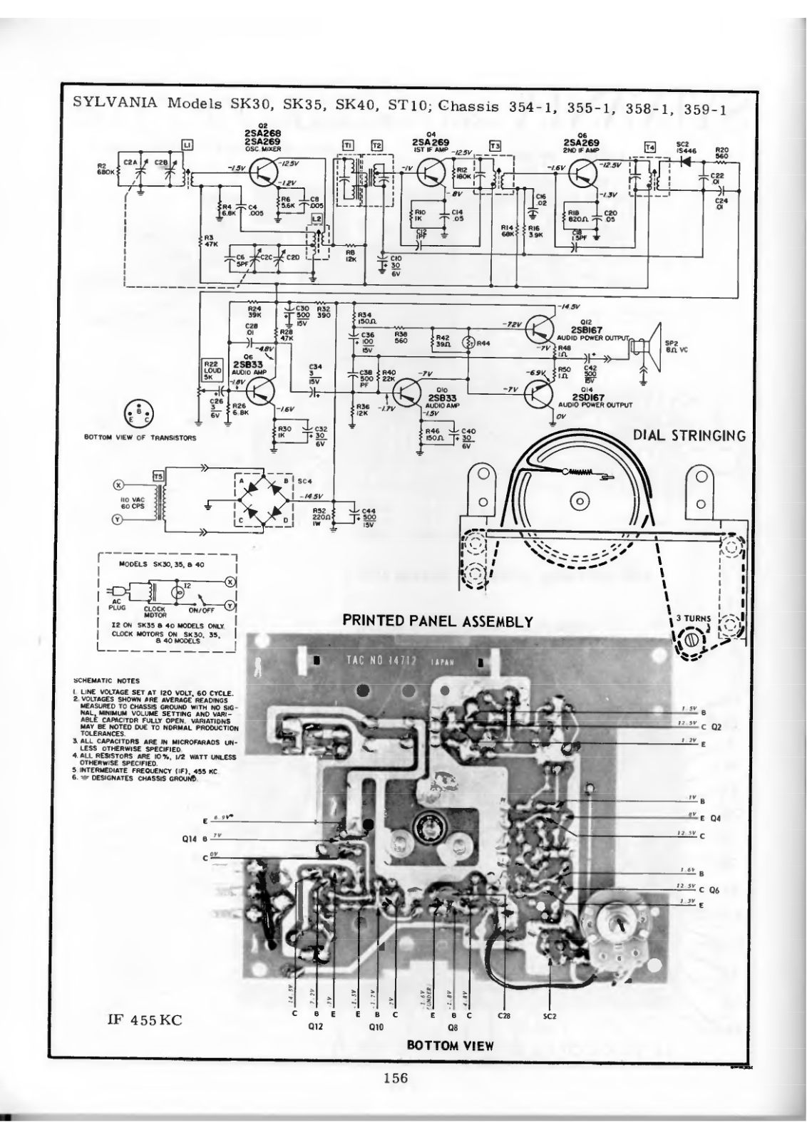 Sylvania SK30, SK35, SK40 Schematic