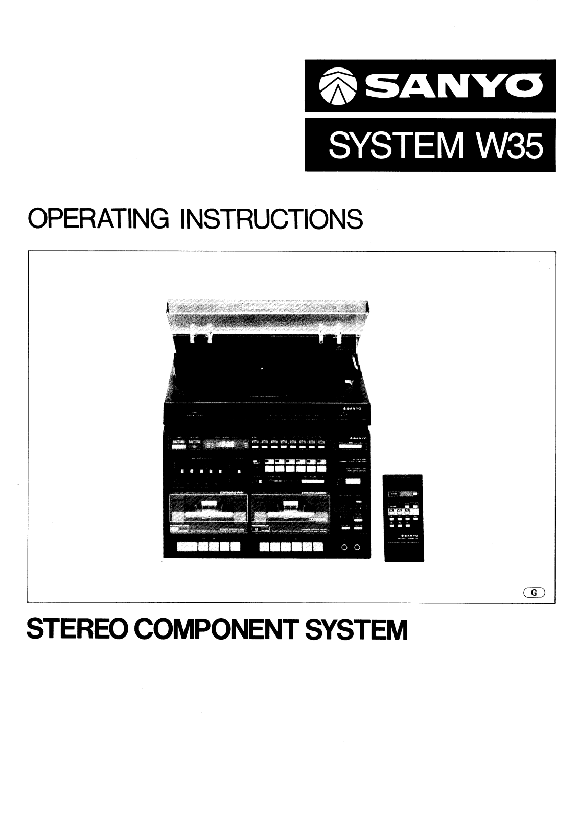 Sanyo SYSTEM W35 Instruction Manual