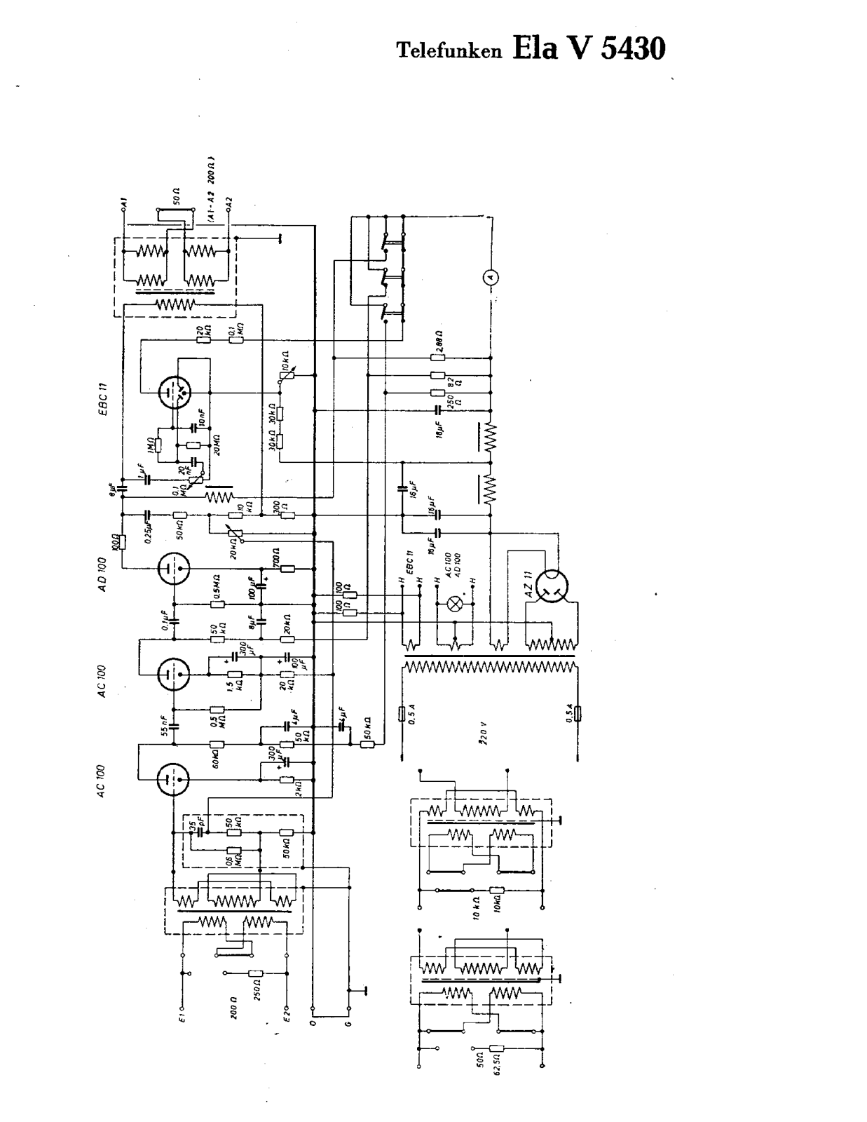 Telefunken Ela V5430 Cirquit Diagram