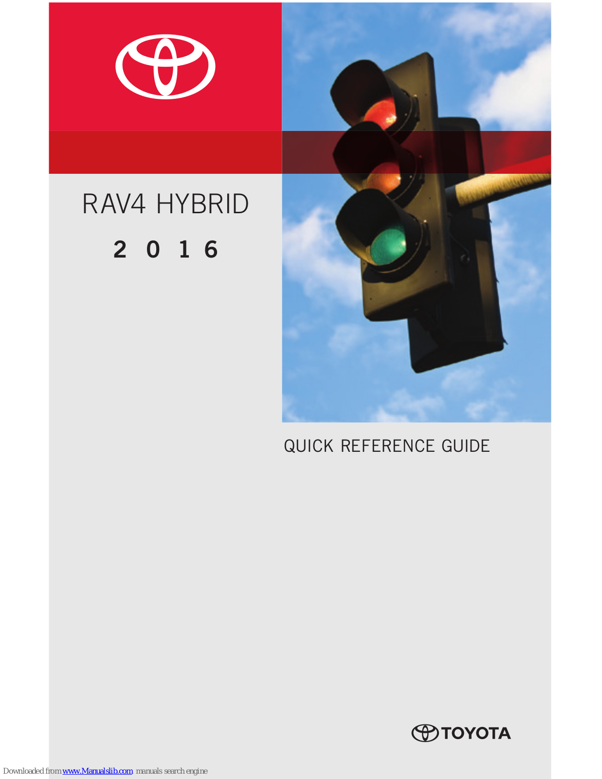 Toyota RAV4 HV 2016, RAV4 Hybrid 2016 Quick Reference Manual