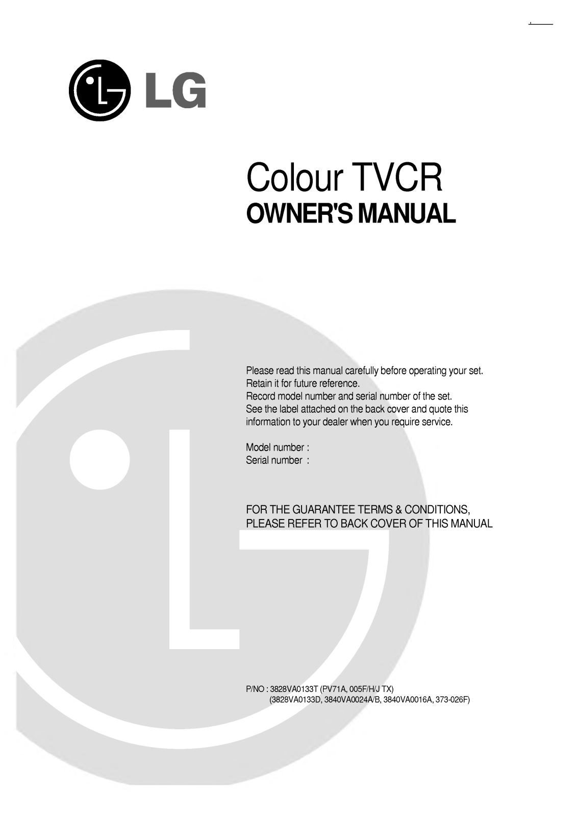 LG KI-20U72X, KI-14U71, KI-14U71X, KI-20U71 User Manual