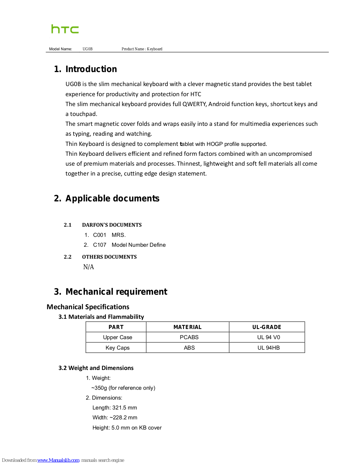 HTC UG0B User Manual