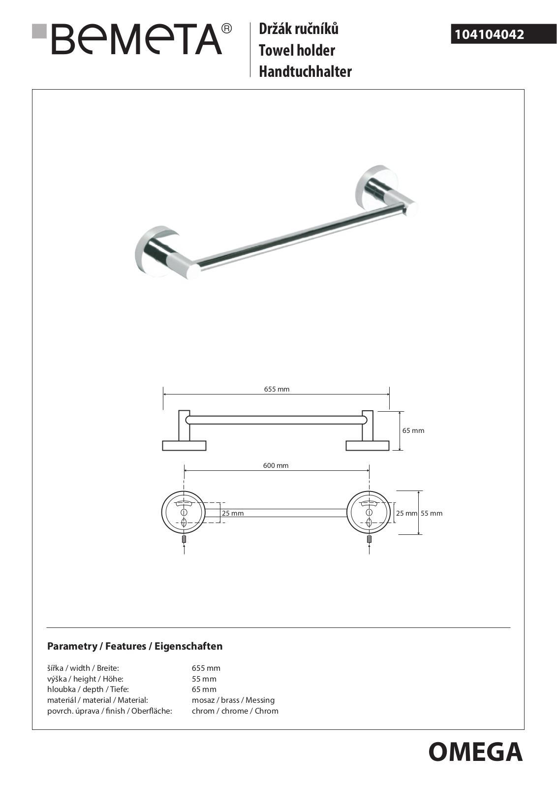 Bemeta Omega 104104042 User guide