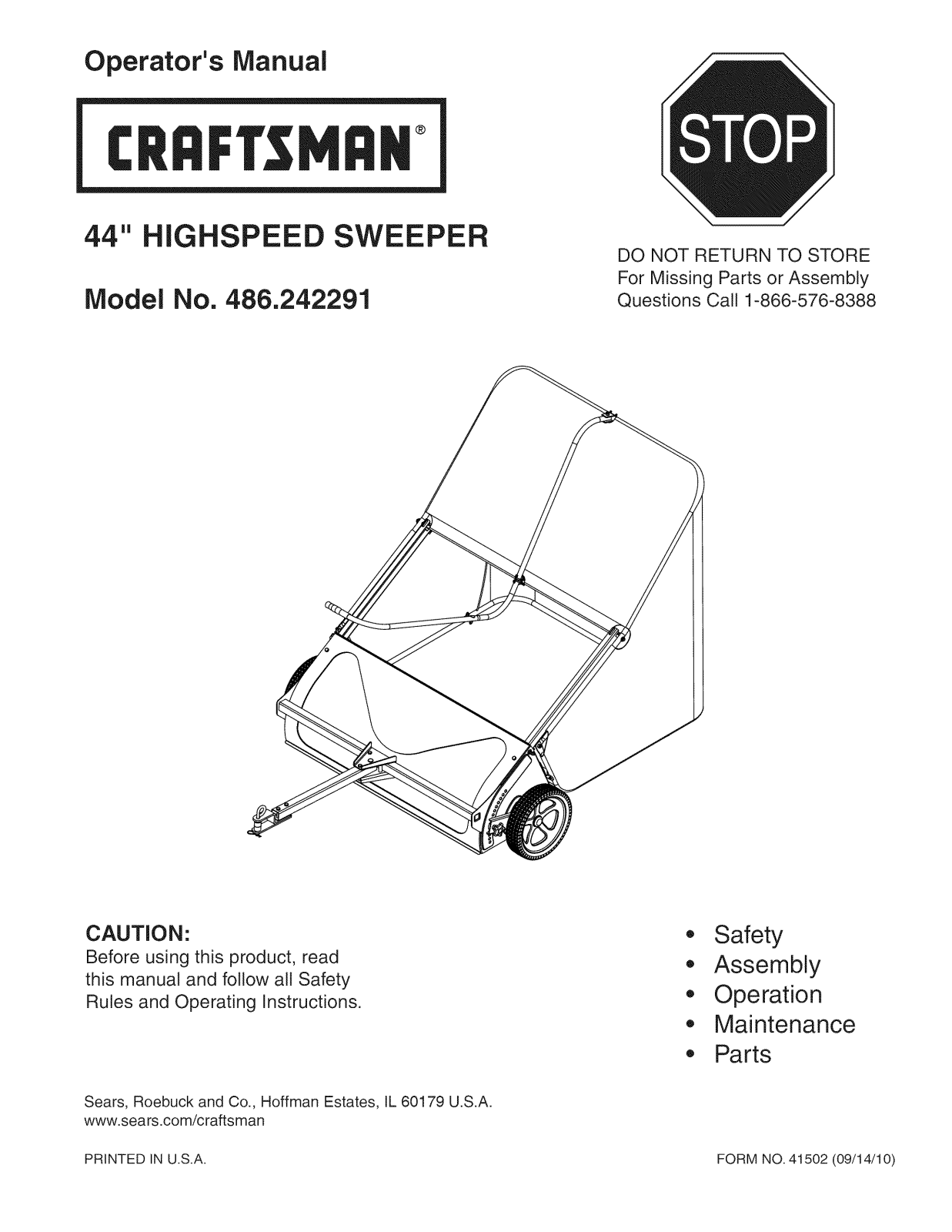 Craftsman 486242291 Owner’s Manual