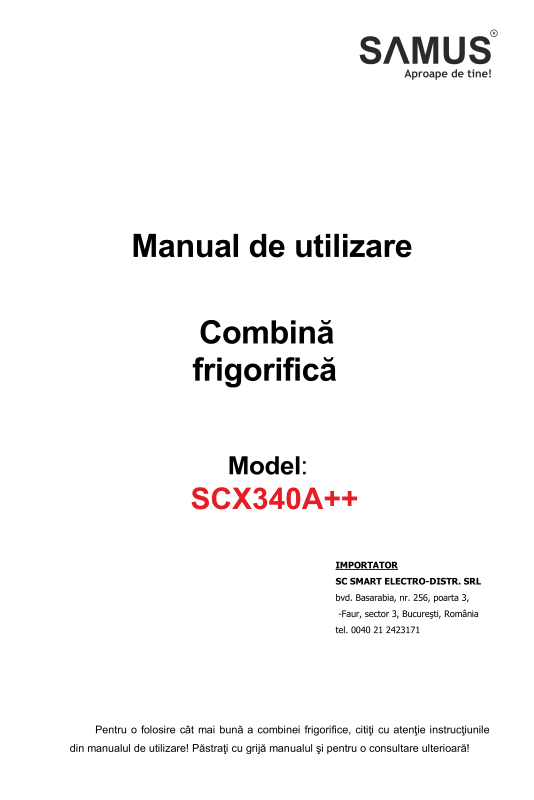 Samus SCX340A+ User guide - ManualMachine.com