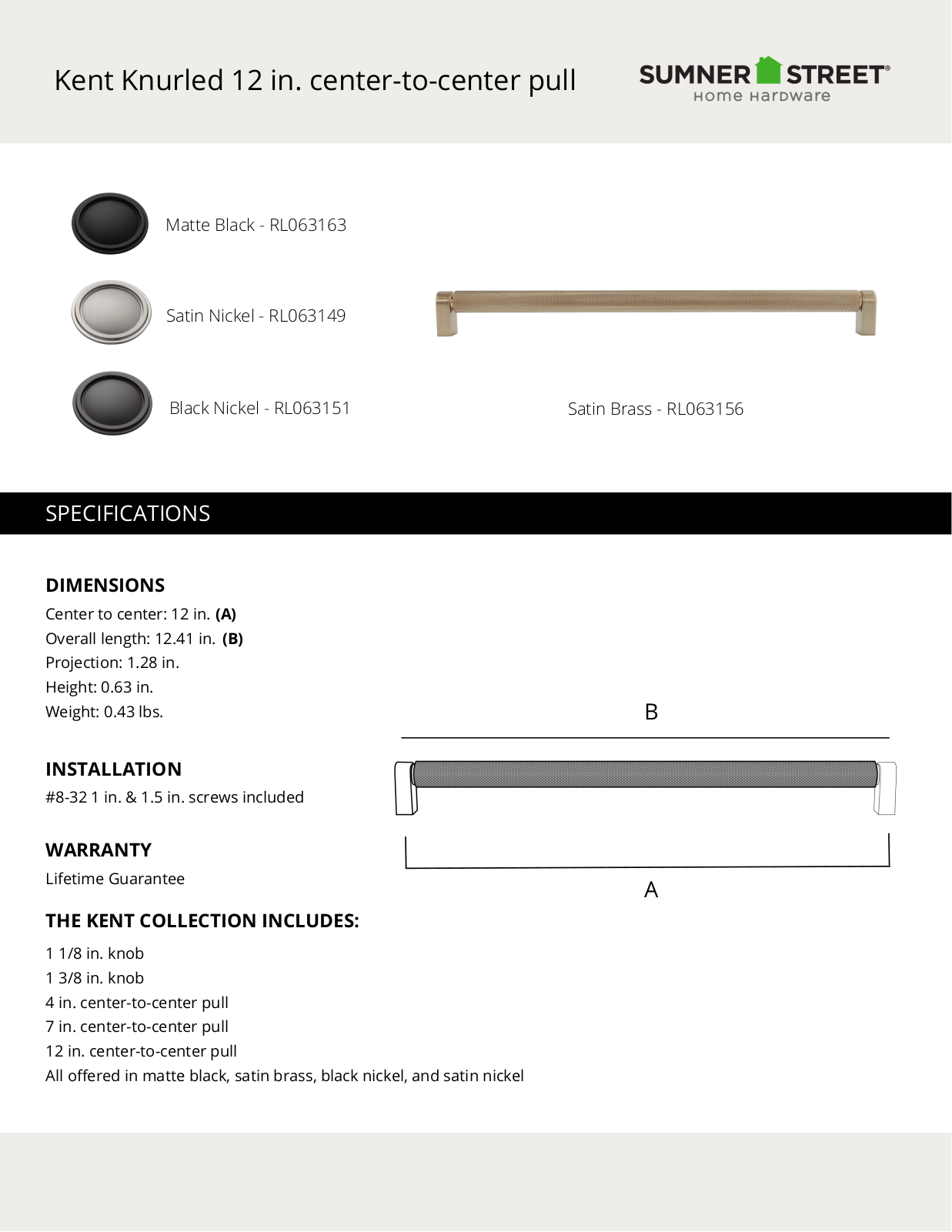 Sumner Street Home Hardware CTHD1252 Specifications - ManualMachine.com