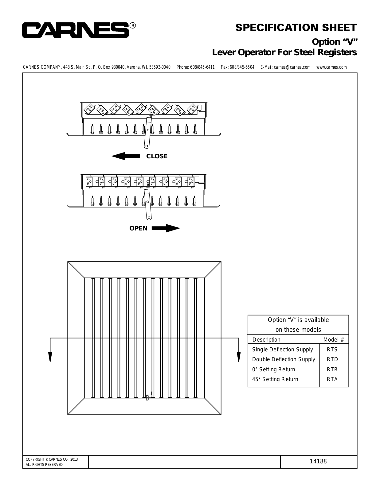 Carnes RTR User Manual