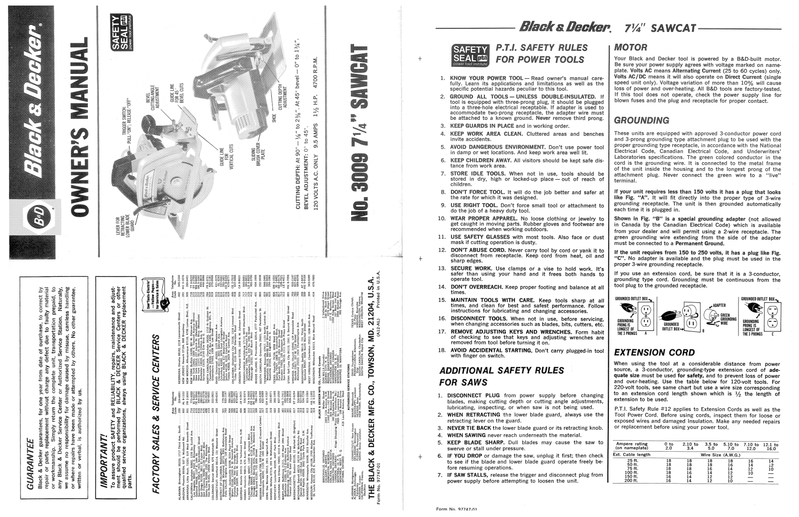 Black & Decker 3009, 97747-01 User Manual