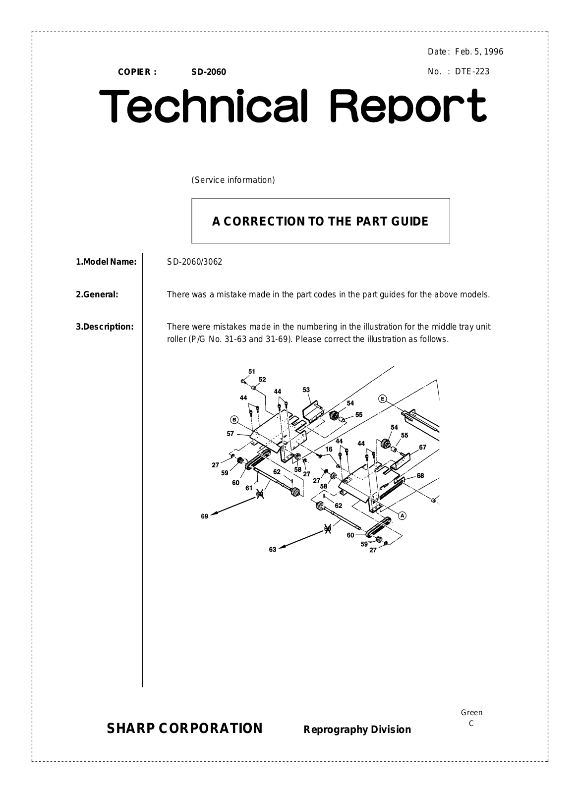 SHARP DTE223 Technical Report