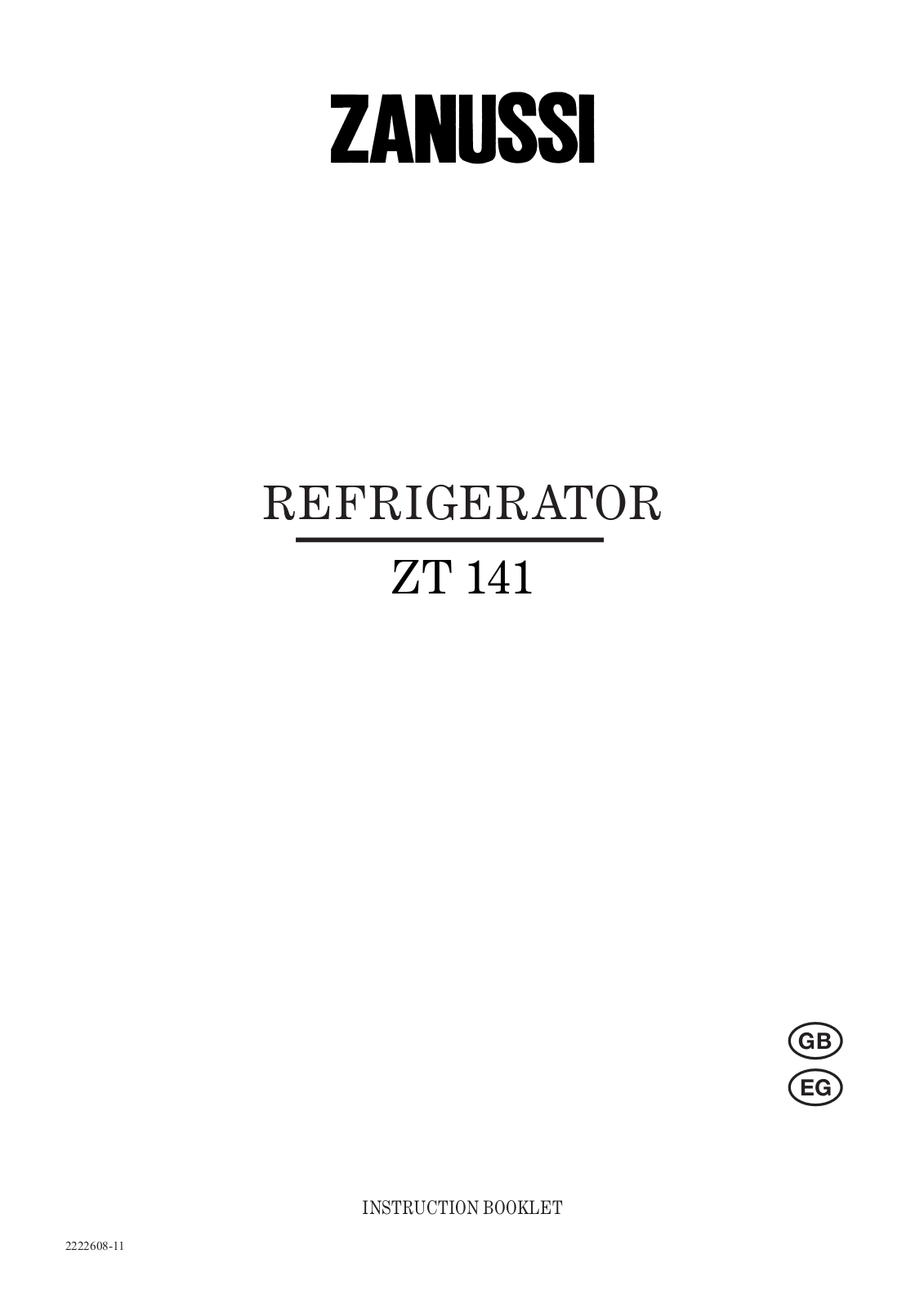 Zanussi ZT140 User Manual