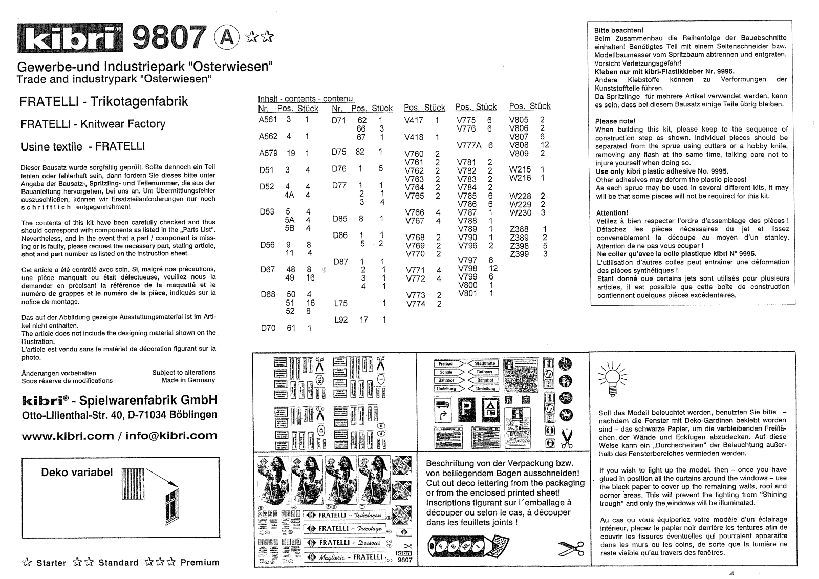 Kibri 9807 User Manual