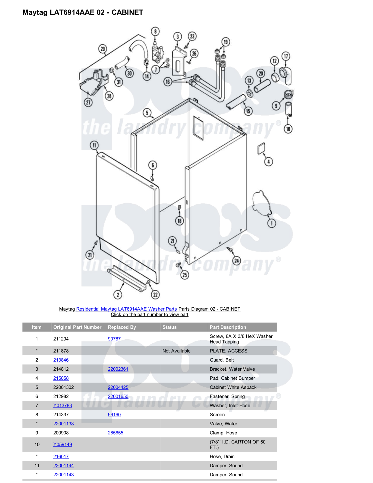 Maytag LAT6914AAE Parts Diagram