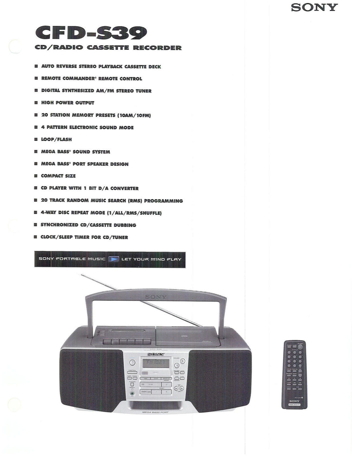 Sony CFD-S39 BROCHURE