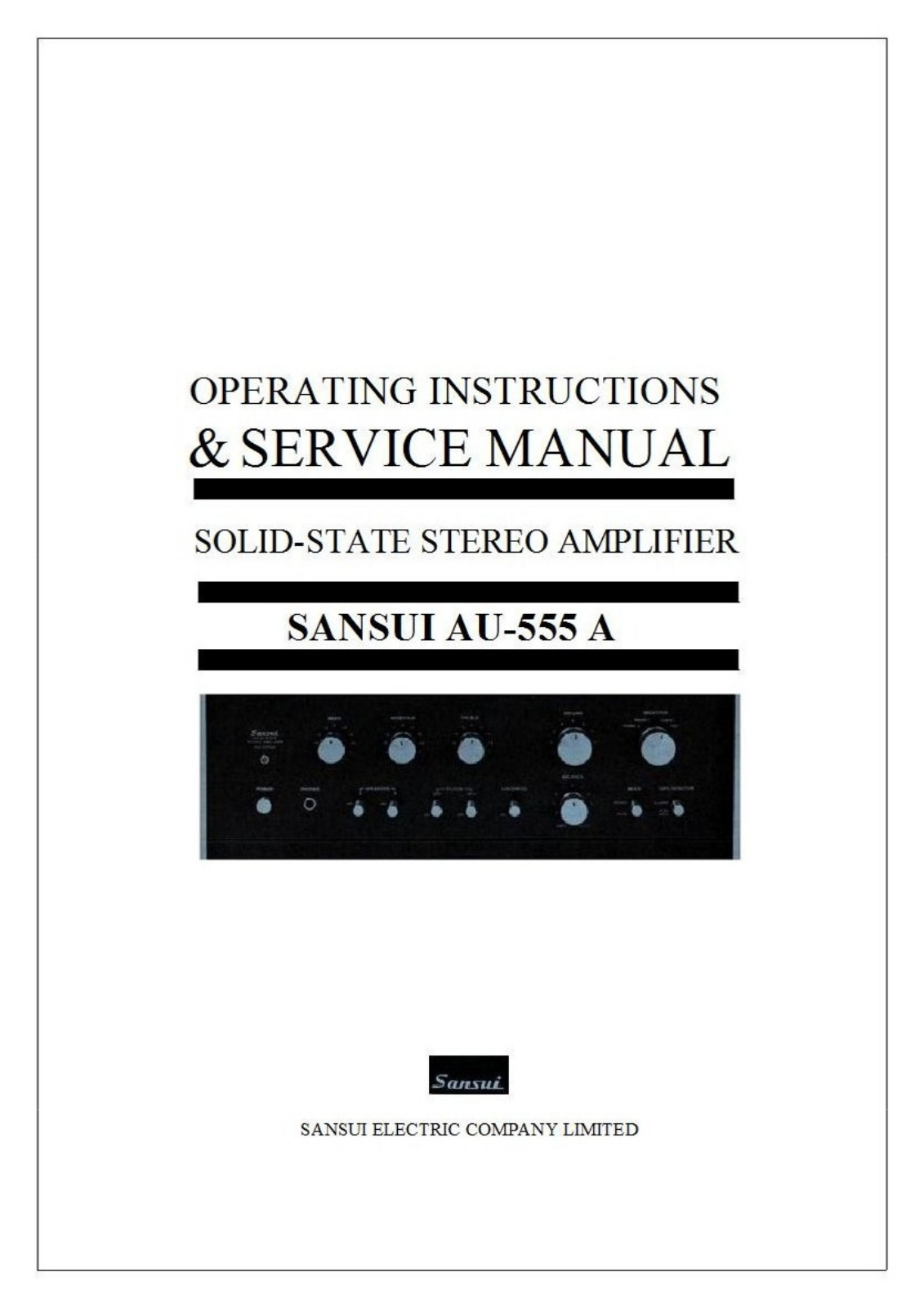 Sansui AU-555-A, AU 555A Verstärker, AU 555A Amplificador Service Manual