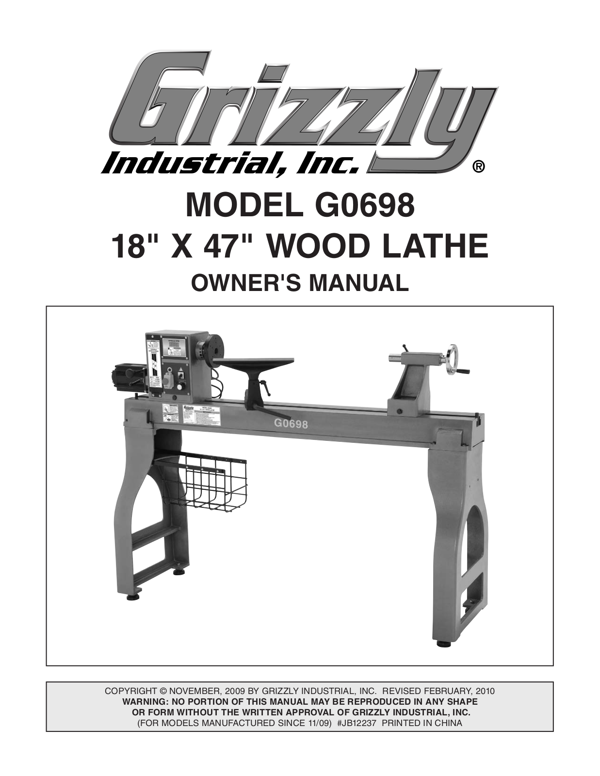 Grizzly G0698 User Manual