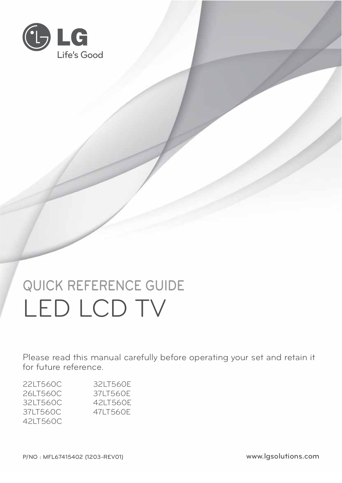 LG 47LT560EUA User Manual