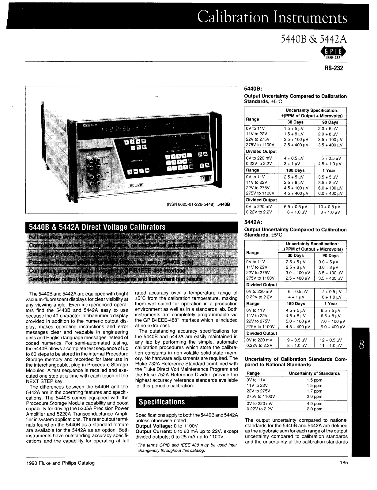 Fluke 5442A, 5440B User Manual