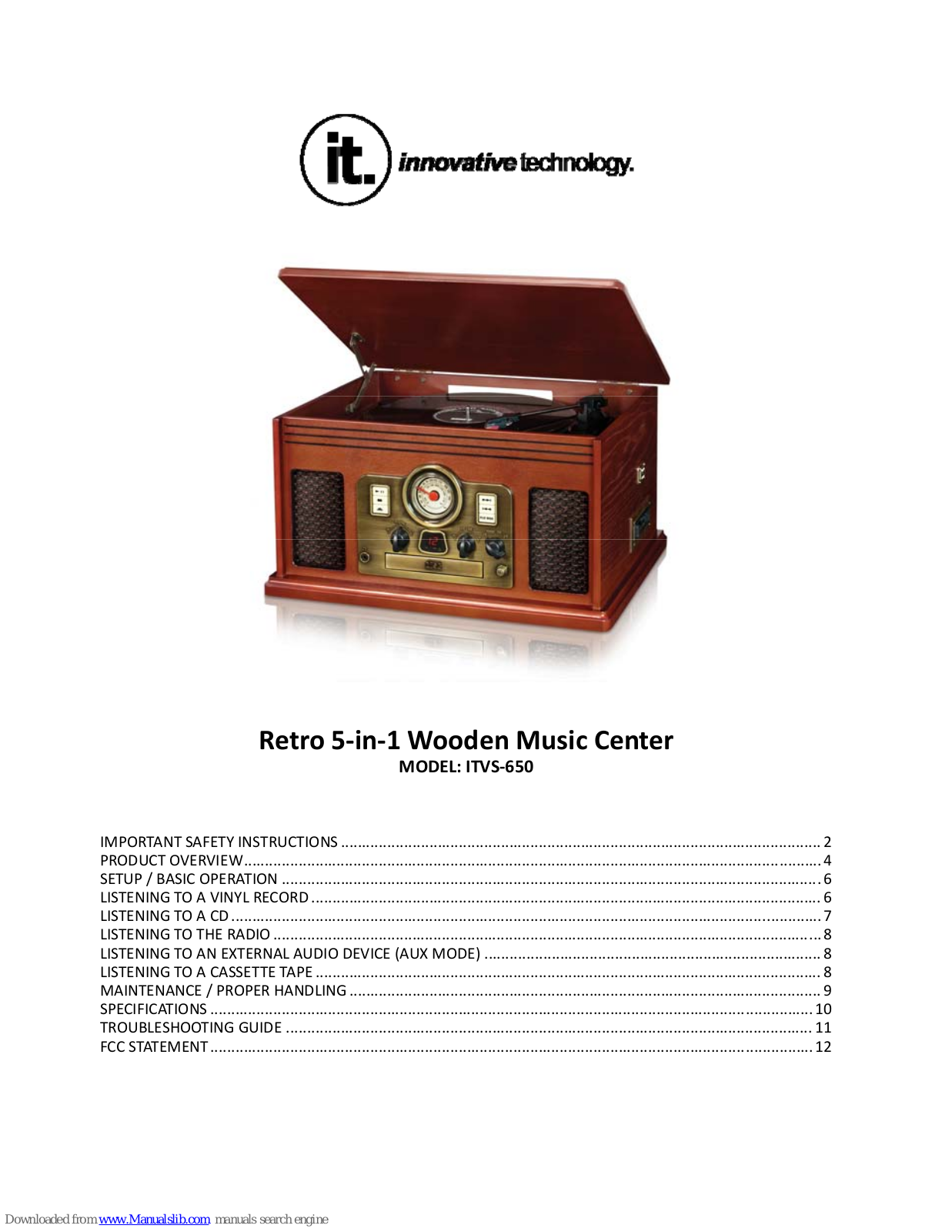 Innovative Technology ITVS‐650 Instructions Manual - ManualMachine.com