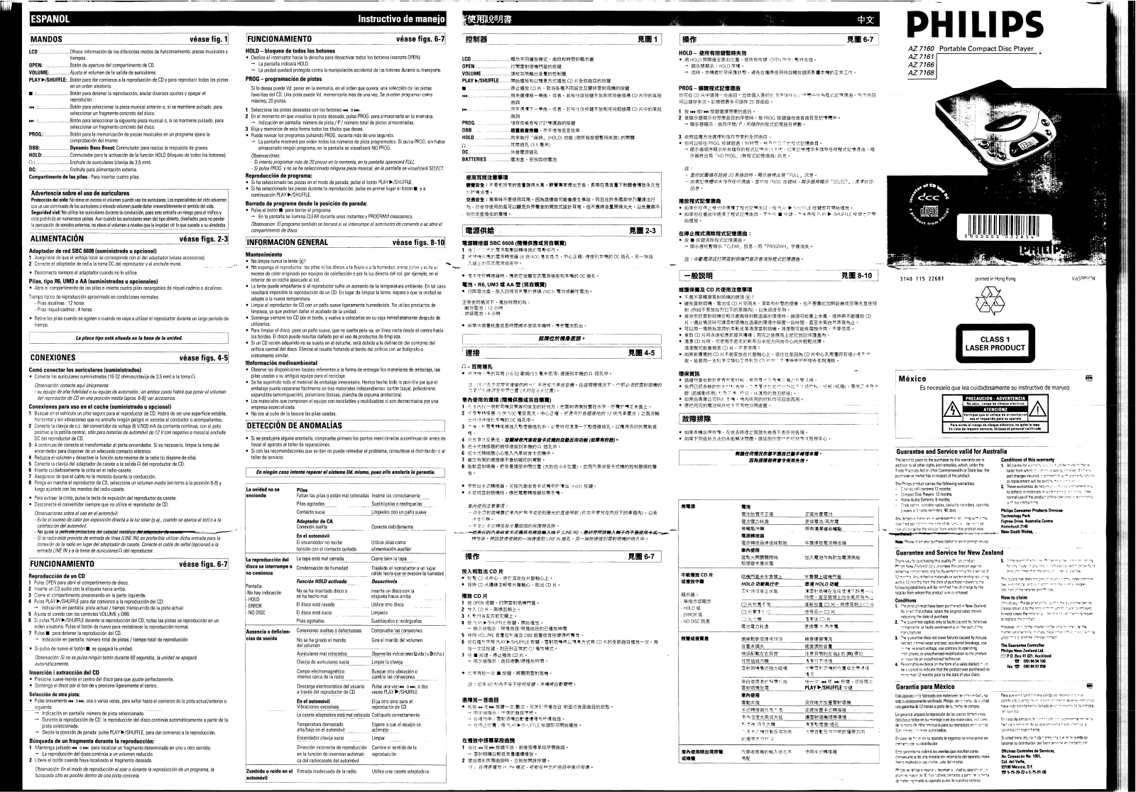 Philips AZ 7168, AZ 7166 User Manual