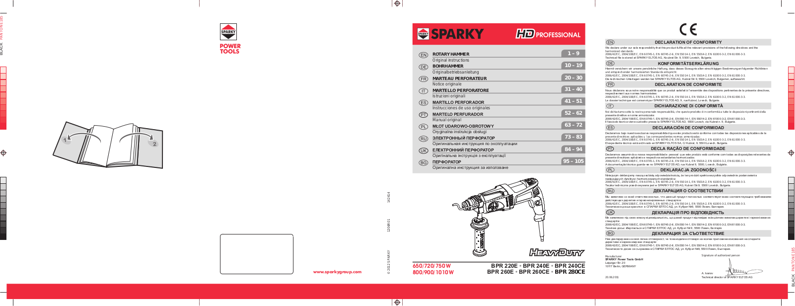 Sparky BPR 240CE HD User Manual