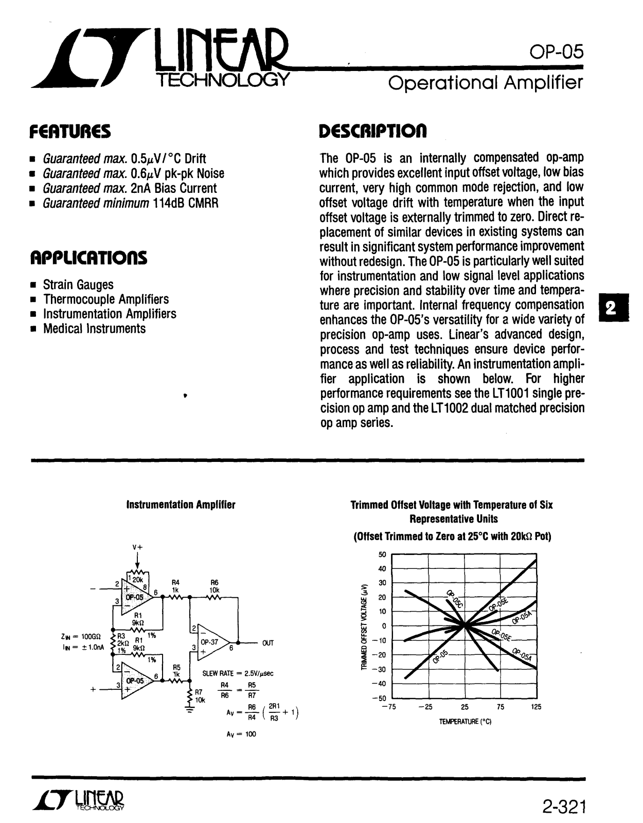 Linear Technology OP05 Datasheet