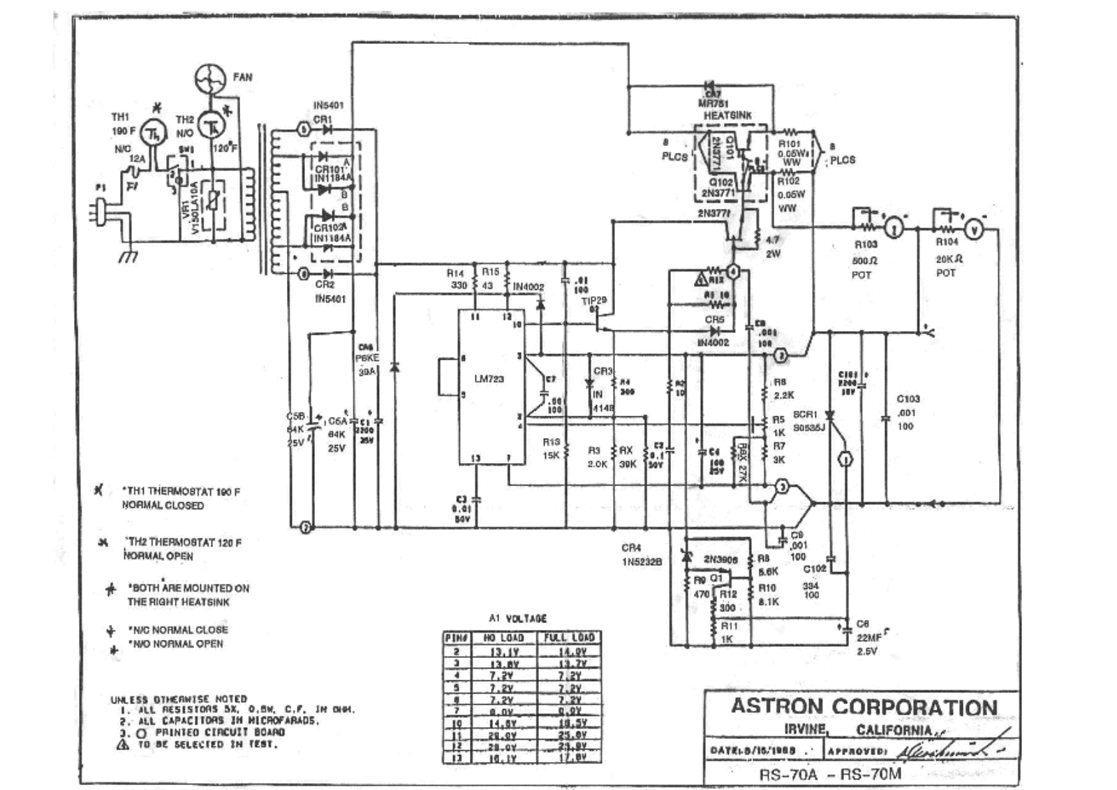 Astron rs 70a, rs 70m schematic