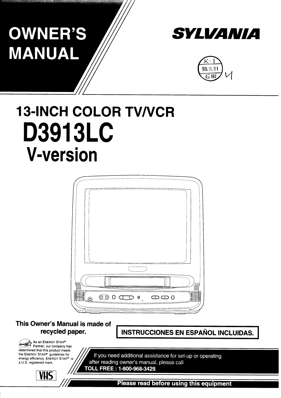 Funai D3913LC User Manual