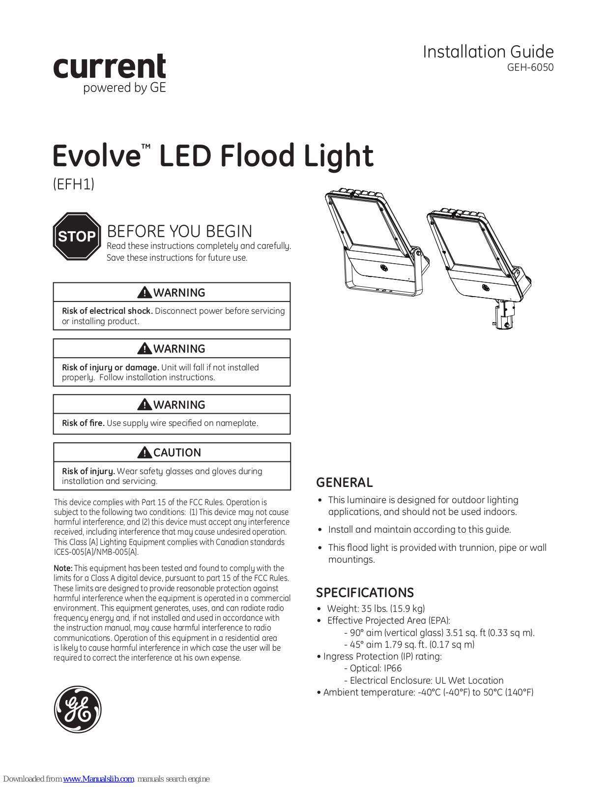 GE Evolve EFH1 Installation Manual - ManualMachine.com