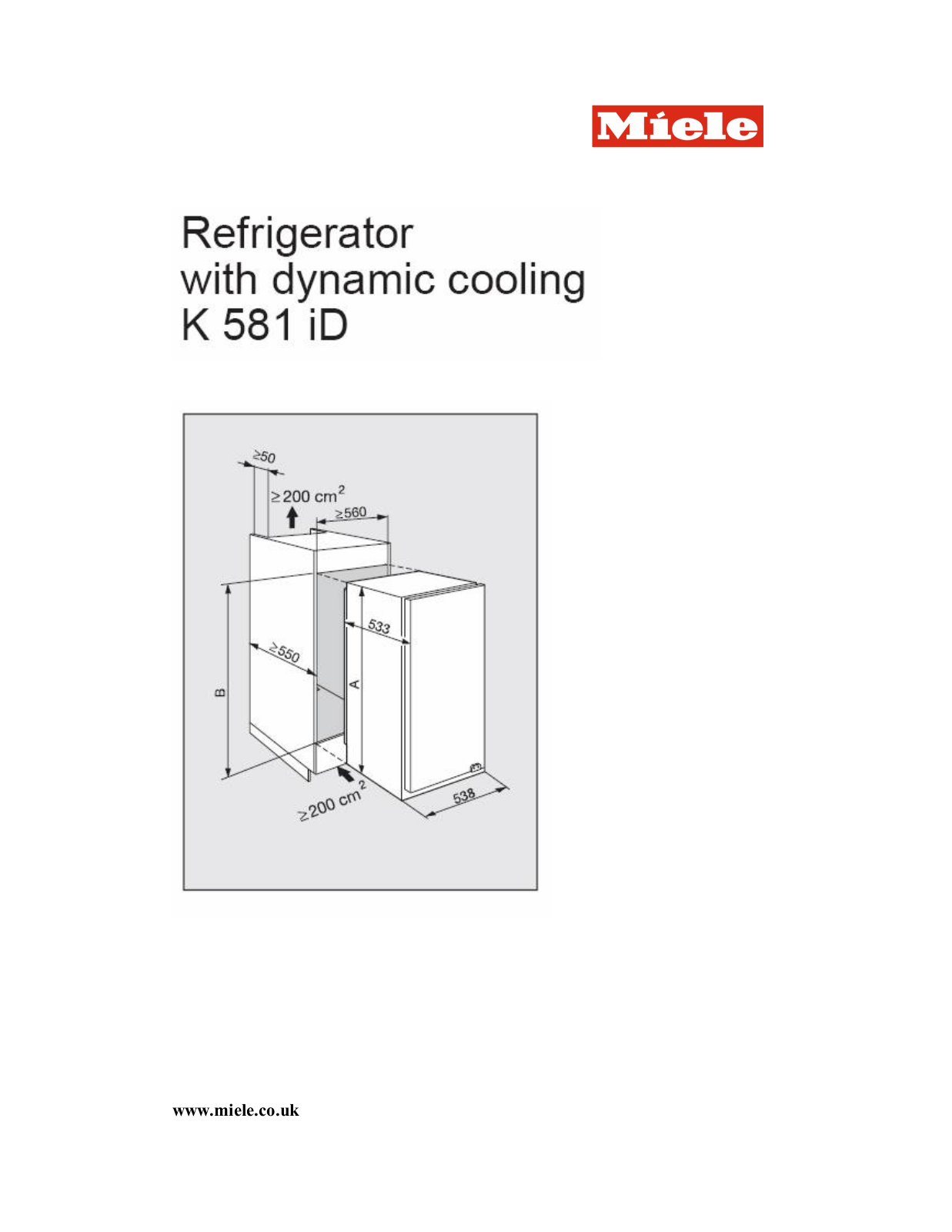 Miele K 581 ID User Manual