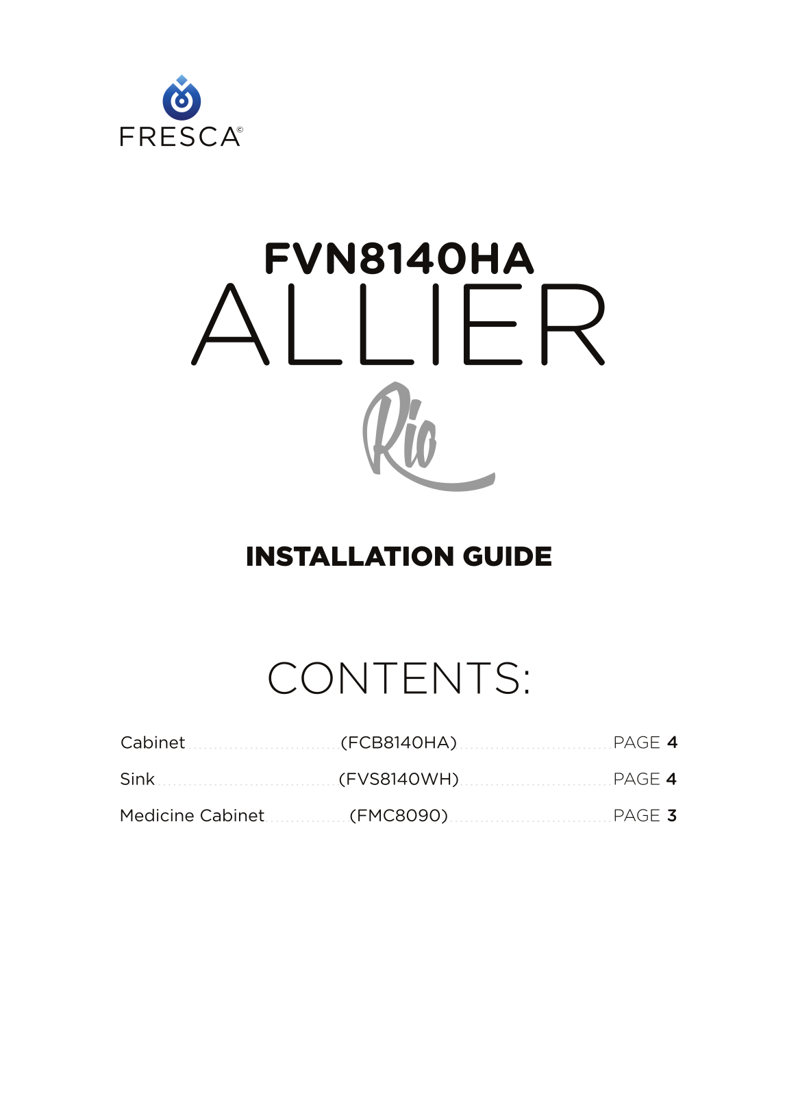 Fresca FBH2180 Installation & Assembly - ManualMachine.com