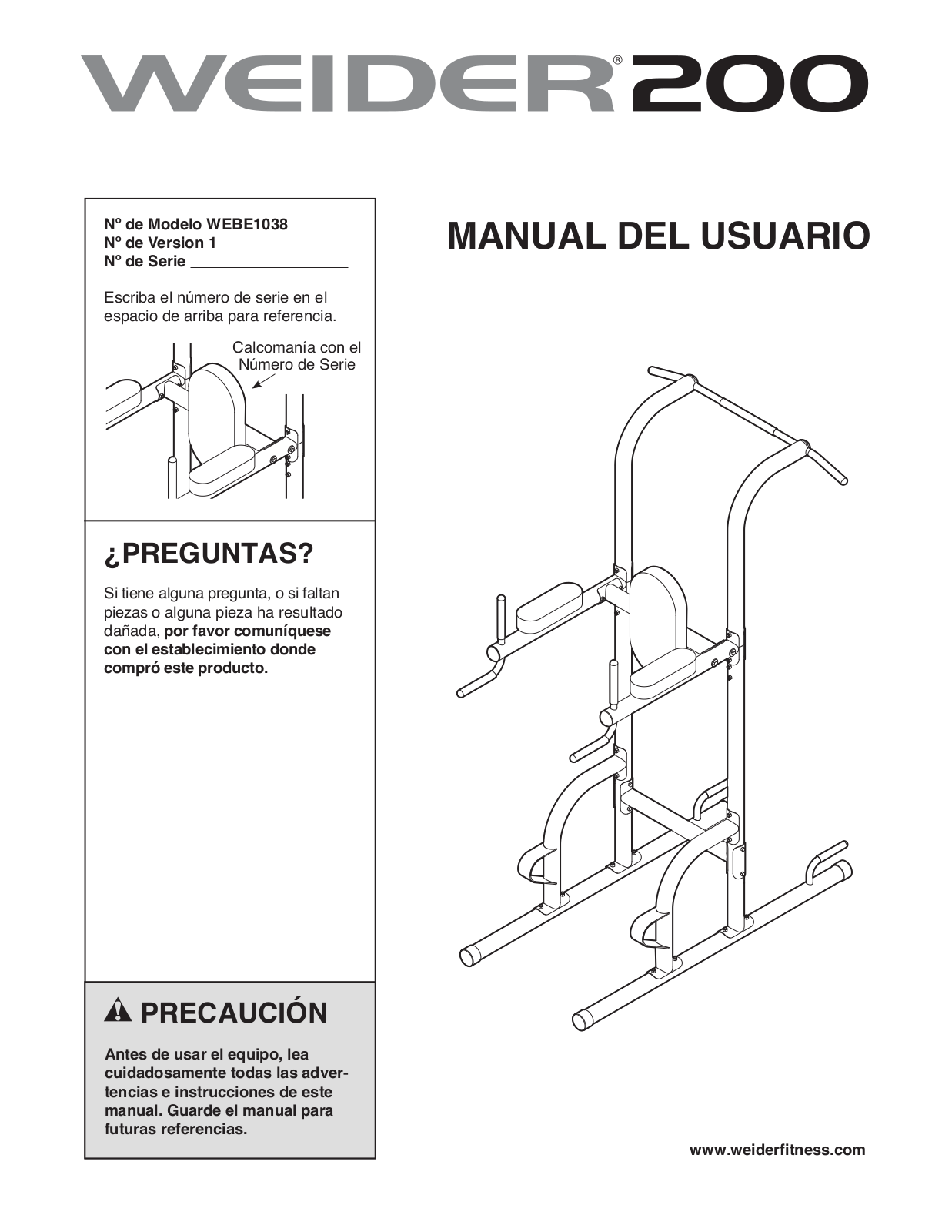 Weider 200 User Manual