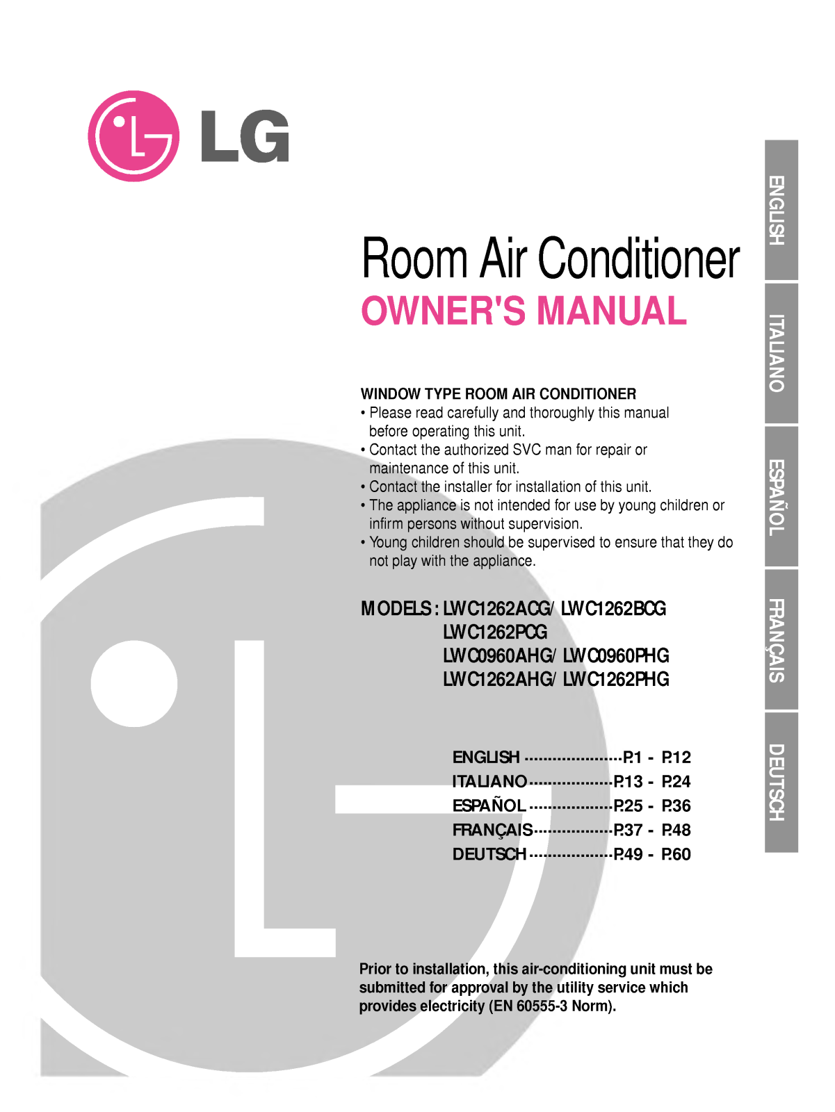 LG LWC122RC-1 User Manual