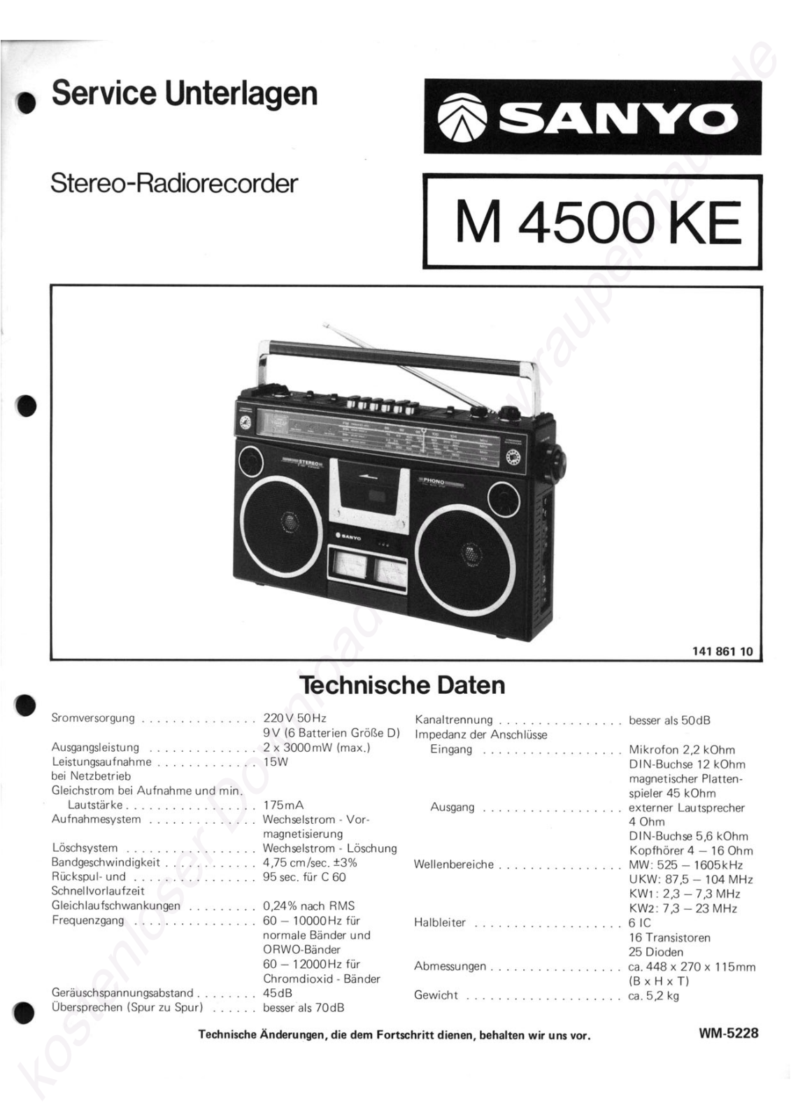 Sanyo M 4500 KE User Manual